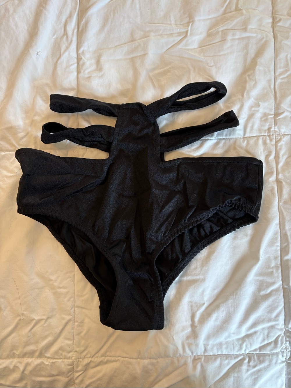 Black Strappy High-Waist Briefs/Bottoms size M/L